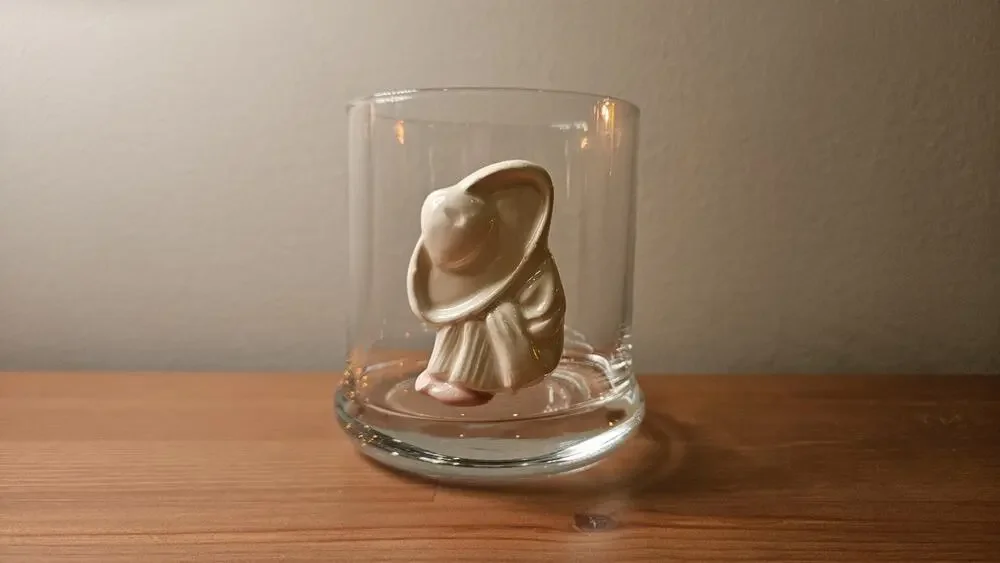 Vintage Mexican Siesta Sombrero Whiskey Low Ball Drinking Glass Old Fashioned